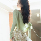 French Green Floral Sling Dress Summer 2025 Super Xiansen High-End Chic Stunning Skirt Two-Piece