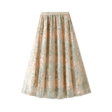 Mori Embroidered Embroidered Waist-Up Double-Layer Mesh Dress Mid-Summer New Temperament Skirt Half-Dress Dress 1928
