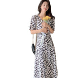 2025 New Summer Fairy Thin High-End Famous Temperament To Receive Waist Long Black And White Broken Flower Joint Dress