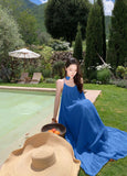 High-Grade Yellow Hanging Neck Dress Women's Summer Dopamine Beauty Beach Dress
