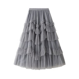 Cake Skirt 2025 Spring New Mesh Dress Design Half-Dress Net Yarn Splicing Ponpong Skirt D1865