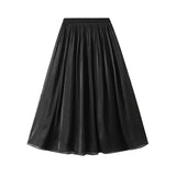 Silk Sensing Temperament Half-Dress Girl Slimming Long A-Shaped Skirt Flowing Summer Egan Yarn Skirt 9818