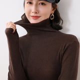 Fine Wool 2026 Autumn And Winter New Women's Body Stacked Elastic Solid Color Short Knitted Bottom Sweater