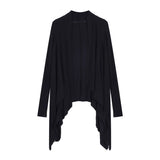 Fat MM Paper People Irregularly Hem Long Sleeves Of Sleeves Temperament Lazy Simple Waistcoat Long Sleeve Coat Spring And Summer