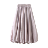 Spring 2025 New High-Rise Thin Flower Thigh Lantern Skirt Mid-Length Skirt Women 0503