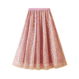 Mori Embroidered Embroidered Waist-Up Double-Layer Mesh Dress Mid-Summer New Temperament Skirt Half-Dress Dress 1928