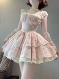Sweet Babes Small Flying Sleeves Shredded Flower Dress Women's First Summer Love Gentle Wind Cake Princess Dress Waist Fluffy Skirt