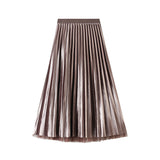 Golden Velvet Mesh Dress Women Wear Both Sides Of The 2025 Autumn And Winter New Long High-Waisted 100-Fold Dress 3319
