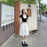 College Style Suit Women's Summer 2026 New Fake Two-Piece T-Shirt Skirt Small Summer Ootd Wear A Complete Set