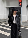 Black Short PU Small Leather Coat Women 2025 Spring And Autumn New Korean Version Of The Fashion Retro Curry Jacket Top