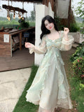 French Lotus Side Shoulder-Coat Dress Women's Summer 2025 New High-End Temperament Waist Fairy Dress