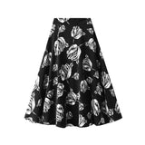Rose-Print Half-Dress Women's Summer New High-Rise Thin Long Swing Temperament 6612-7