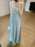 High-End Sapphire Set Of Sapphire Light Luxury Dress 2026 New Heavy Industry Nail Bead Banquet Dress Hanging Long Skirt