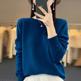 Support Quality Inspection Seamless 100% Pure Wool 2026 Line Ready-On-Line Autumn And Winter New Round Collar Knitted Bottom Sweater