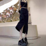 Pear-Shaped Body Open Fork Tiansi Half-Dress Woman's Summer Thin Size Fat Mm High-Rise Covered Meat Thin Denim A Skirt