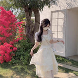 Summer New Design Short-Sleeved Dress Women's Small Collection Tea Rest Dress Sweet Long Dress