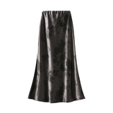 Streaming Gold Ding Noodle Print Tight Waist Tie Dye Medium Long Half Skirt With Hip Fishtail Skirt 2025 New 9836-1