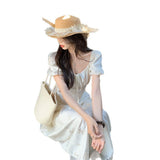 French Apricot-Colum Floral Dress Women's Summer 2026 New Explosive Small Unique Beautiful Temperament Dress