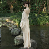New Chinese-Style Cold-Infense Buddha-Like Zen Dress Women's New Relaxation Feeling National Style Temperament Improvement Hanfu Morning Robe