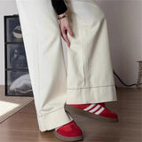 Pear Size Large White Jeans Women 2025 New Fat Mm Loose Straight Bf Lazy Windy Broad Leg Pants