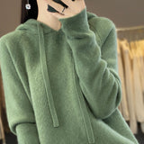 Line Ready-Wear 100% Pure Wool 2026 Autumn And Winter New Women's Short-Colored Hoodie T-Shirt Jersey Sweater