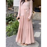 French Gentle Design Pressure Folded Skirt Light Purple A-Sword Dress Women's Summer High-Waisted Big Swing Skirt Dress