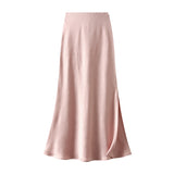 Dark-Patterned High-Sense Violet Dress Summer Female-Sin-Law Fishtail Skirt Open-Fork Cool Dress D9909