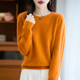 Support Quality Inspection Seamless 100% Pure Wool 2026 Line Ready-On-Line Autumn And Winter New Round Collar Knitted Bottom Sweater