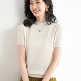 Wool Blended 2026 Autumn And Winter 2026 New Lady Body High-Necked Short-Sleeve Knitting Shirt