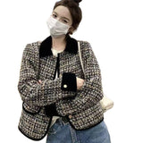 High-End Black Clip Small Scented Cotton Clothes Women's Autumn And Winter 2025 New Velvet Splicing Thick Thick Flowers Coat