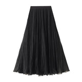 High-Level Feeling Super Good-Looking Half-Dress Woman 2026 Autumn Fairy A Word Big Swing Folded 100 Folded Skirt 8986