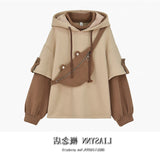 Small Fake Two-Piece Jacket Top Design Cute Soft Sister Women's Autumn And Winter New Top Cute College Trend