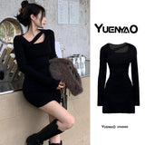 Packing Hip Dress 2026 New Hottie Dress Long Sleeve Autumn Winter Sister Women Tight Black Skirt Repair