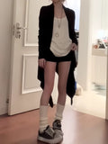 Fat MM Paper People Irregularly Hem Long Sleeves Of Sleeves Temperament Lazy Simple Waistcoat Long Sleeve Coat Spring And Summer