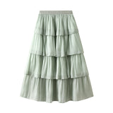 Spring And Summer New Small Fresh Leisure Ball Light Cake Skirt Long Skirt Women 6001