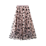 Tuffen Mesh Yarn Half-Dress Girl Summer 2025 Long-Term Thin-Skinny Yarn Skirt Super Fairy Fairy 100-Fold Skirt 8673