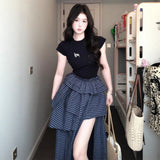 Gentle Multi-Layer Dress Design Dress Women's Summer Han Dai New Commuting Skirt Apricot Cake Long Skirt