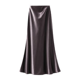 Thickened Gold Denice Half-Dress Woman 2025 Autumn And Winter High-Rise Thin Fishtail Skirt Dress 9986
