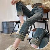 Vintage Tube Jeans Women Winter Plus Velvet 2025 New High-Waisted Small Nine-Point Elastic Straight Pants Tide