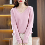 Wool Blended 2026 Autumn And Winter Women's New Short-Term With Small V-Neck Solid Color Loose Inside The Bottom Korean Version Of The Knitted Shirt