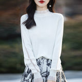Fine-Woven Wool 2026 Autumn And Winter New Women's Short Loose Lace Lace Lace Hollow Bottom Jersey Sweater