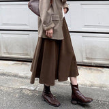 Autumn And Winter French Coffee Umbrella Skirt Half Dress Girl Winter High Waist Thick A Word Big Umbrella Skirt Autumn Dress Half Skirt