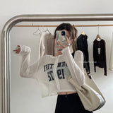 Summer Jazz Sexy Umbilly Short Ice Blouse Dancing Knitted Shirt Striped Long-Sleeved Sunscreen T-Shirt Girl