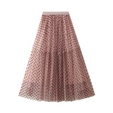 Heavy Industry Planting Velvet Wave Spot Net Yarn Skirt Pony Dress Girl Big Swing Fairy Cake A Word Lanky Dress 1216