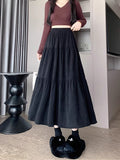 Cake Skirt Half Dress Autumn And Winter Woman 2025 New Pear-Shaped Body Shaded Thin A-Character Skirt Casual Temperament Half Skirt