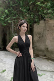 French V-Neck Hanging Neck Sleeveless Dress Female Summer Temperament To Show Skinny Dress Gentle Holiday Fairy Dress