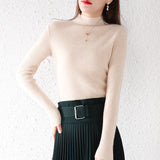 Temperament Wool Bottom Knitted Shirt 2026 Autumn And Winter New Short High-Song Jacket Half-High Collar Women's Pull-And-Twin Sweater