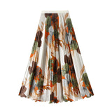 Vintage Floral Folded Half-Dress Woman 2026 Spring And Summer New Long-Singed Skirt Long Dress D9908