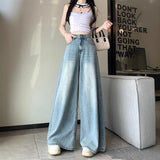 Large-Size Loose Broad-Legged Jeans Women's Summer 2025 Thin-Skinning Straight-Lens High-Rise Tight Trousers