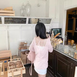Lazy Wind Pure Want To Show Back With Pink Sun Protection Shirt Women Summer 2025 New Loose Thin Outer Cloth